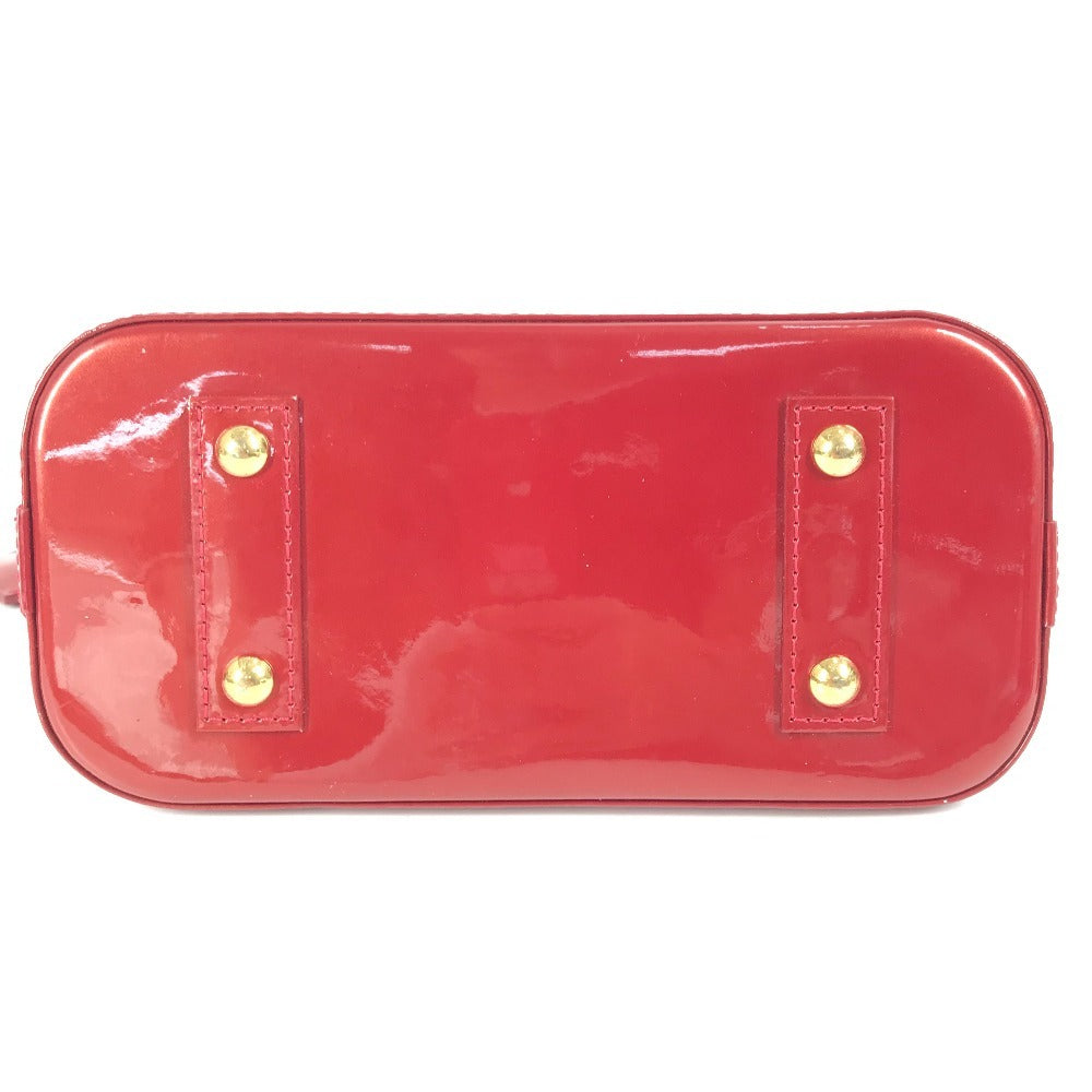 Louis vuitton m91593 vernis rayeur jalur alma bb 2way crossbody beg bahu beg tangan paten kulit wanita pomme d'Amour merah