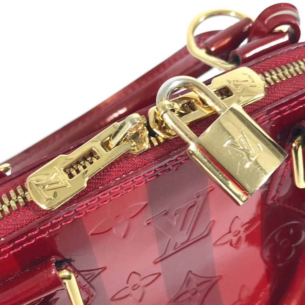 Louis vuitton m91593 vernis rayeur jalur alma bb 2way crossbody beg bahu beg tangan paten kulit wanita pomme d'Amour merah