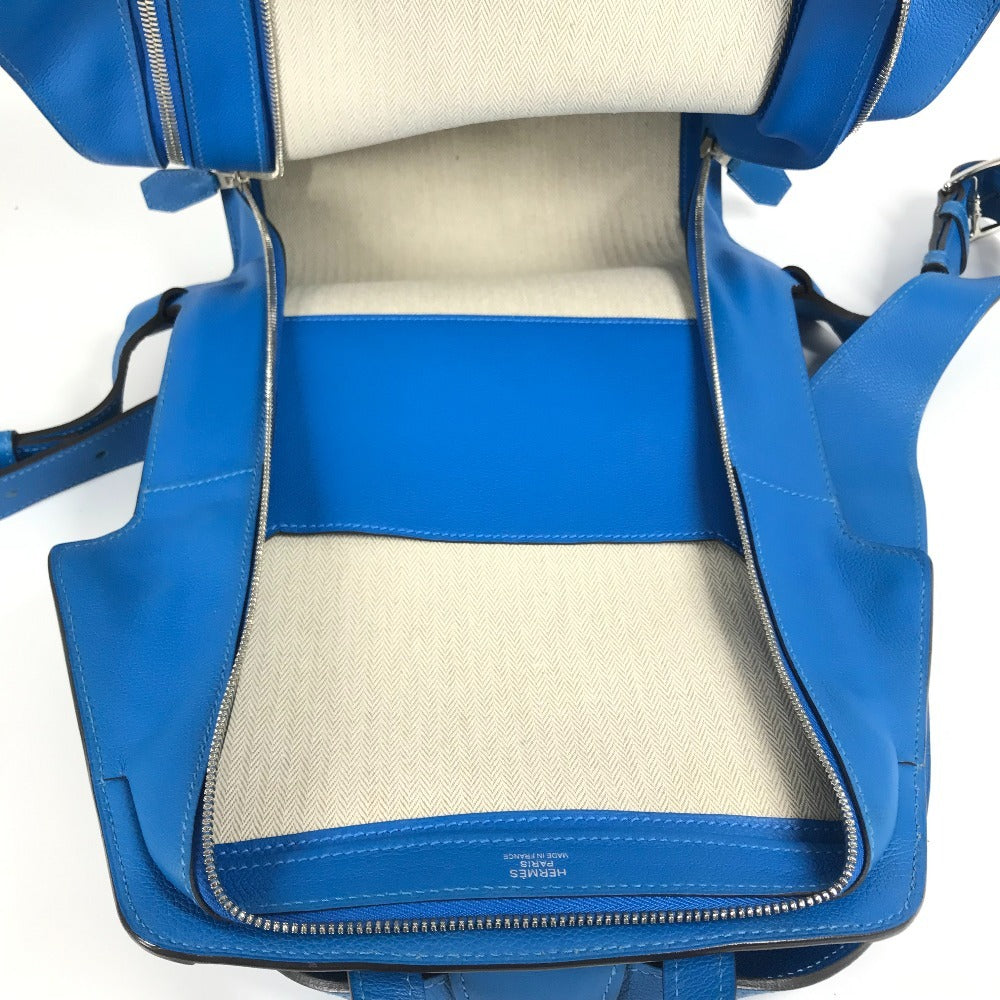 HERMES City Back 27 City Back 27 Bag Backpack Rucksack Evercolor Unisex Blue Zanzibar Blue