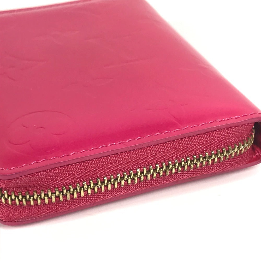 LOUIS VUITTON M91238 モノグラムヴェルニ ブルーム コンパクトウォレット ラウンドファスナー 2つ折り財布 モノグラムヴェルニキャンバス レディース フューシャピンク ピンク