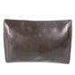 HERMES Vintage Logo Bag Pouch Flap Second Bag Clutch Bag Leather Unisex Brown
