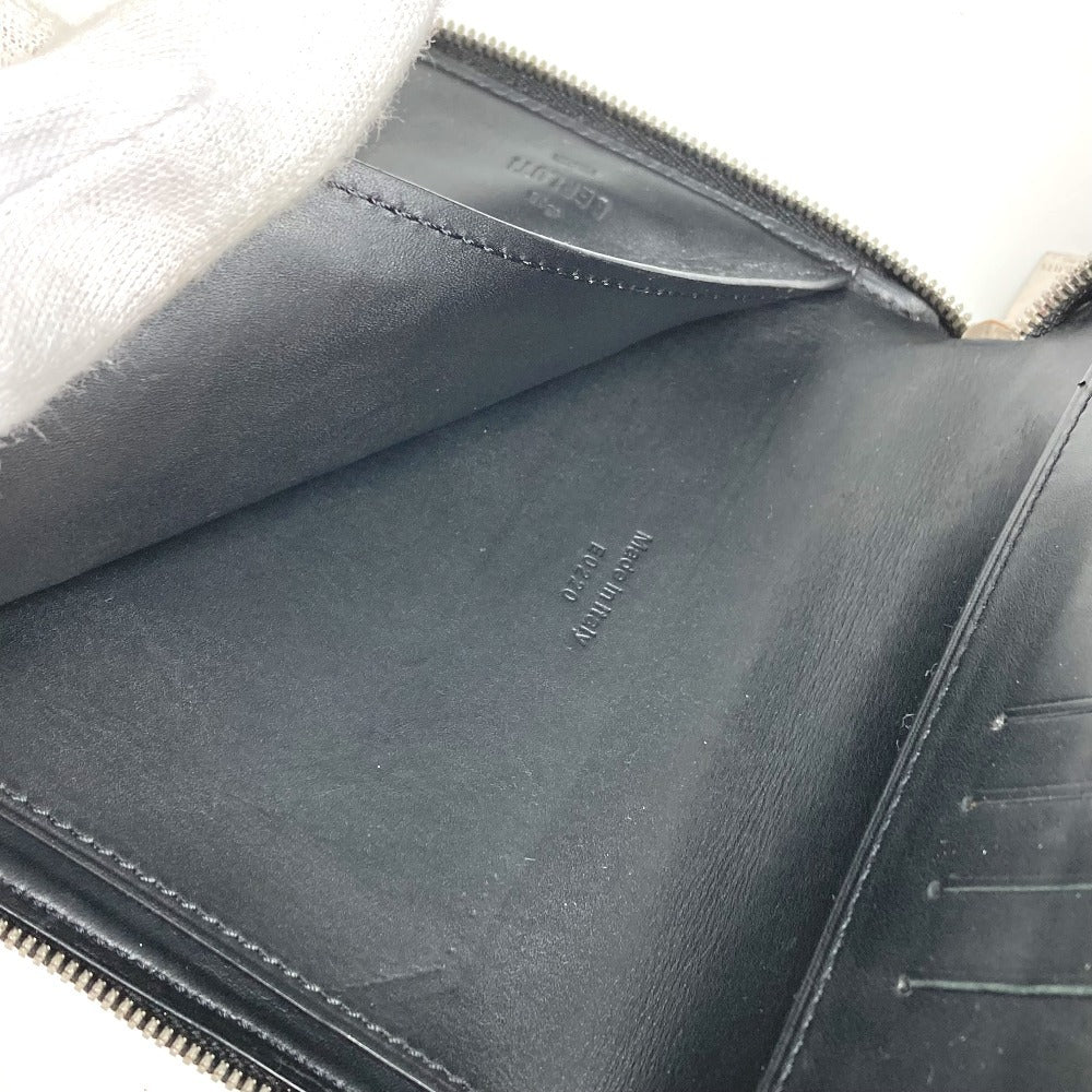 Berluti Logo Billfold Expedition Compact Zip Wallet Wallet Round Zipper Bifold Wallet PVC/Leather Unisex Black