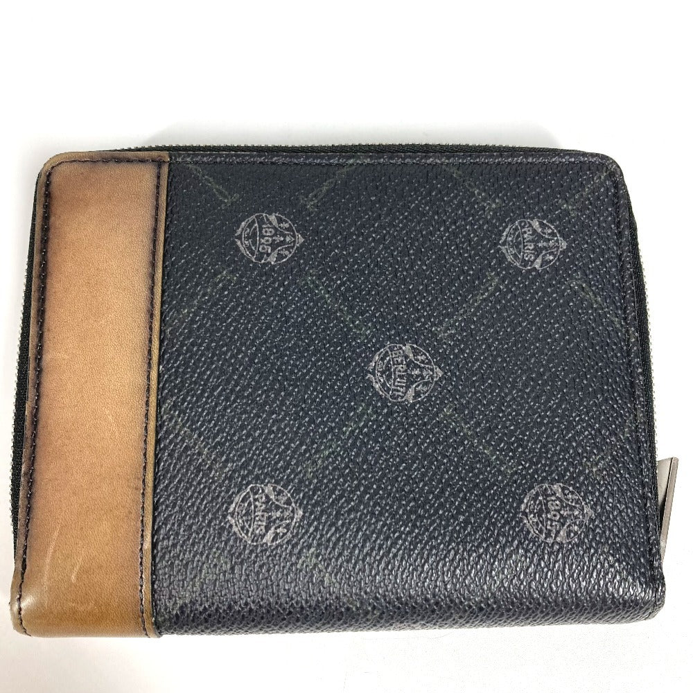 Berluti Logo Billfold Expedition Compact Zip Wallet Wallet Round Zipper Bifold Wallet PVC/Leather Unisex Black