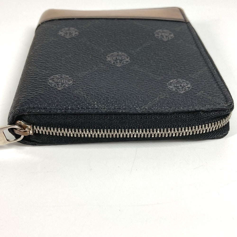 Berluti Logo Billfold Expedition Compact Zip Wallet Wallet Round Zipper Bifold Wallet PVC/Leather Unisex Black