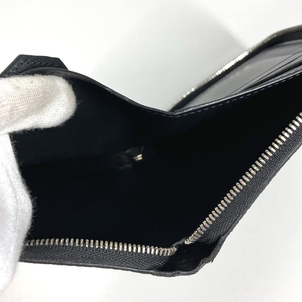 Berluti Logo Billfold Expedition Compact Zip Wallet Wallet Round Zipper Bifold Wallet PVC/Leather Unisex Black