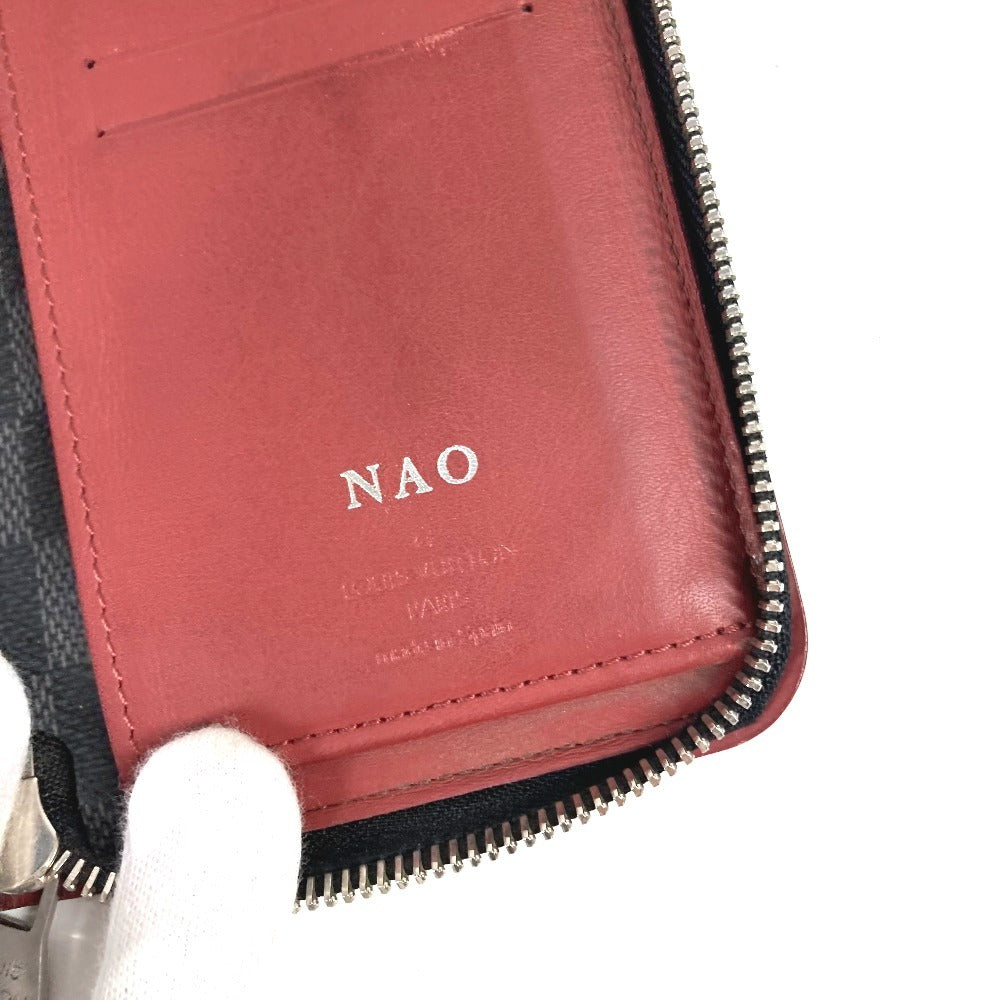 LOUIS VUITTON N63304 Damier Graphite Zippy Wallet Vertical Long Wallet Round Zipper Long Wallet Damier Graphite Canvas Unisex Black