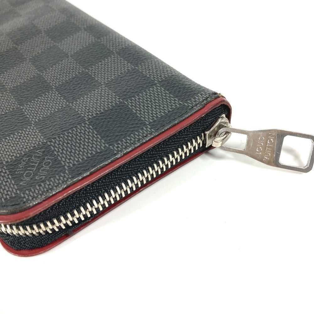 LOUIS VUITTON N63304 Damier Graphite Zippy Wallet Vertical Long Wallet Round Zipper Long Wallet Damier Graphite Canvas Unisex Black