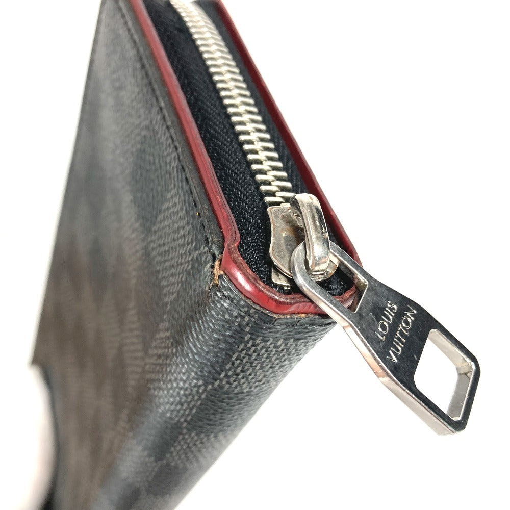 LOUIS VUITTON N63304 Damier Graphite Zippy Wallet Vertical Long Wallet Round Zipper Long Wallet Damier Graphite Canvas Unisex Black