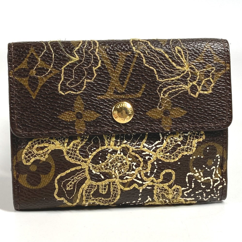 LOUIS VUITTON M95391 Monogram Dantel Embroidery Ludlow Compact Wallet Bifold Wallet Monogram Canvas Unisex Brown