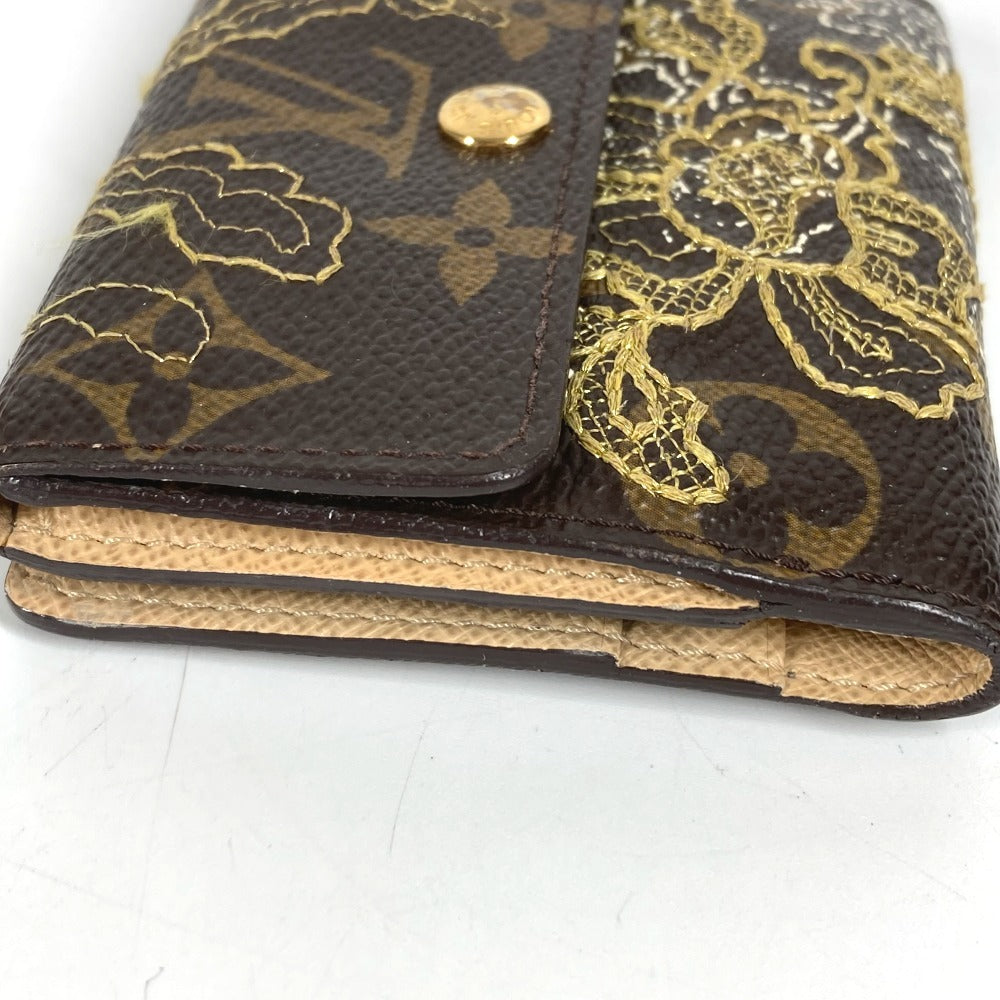 LOUIS VUITTON M95391 Monogram Dantel Embroidery Ludlow Compact Wallet Bifold Wallet Monogram Canvas Unisex Brown