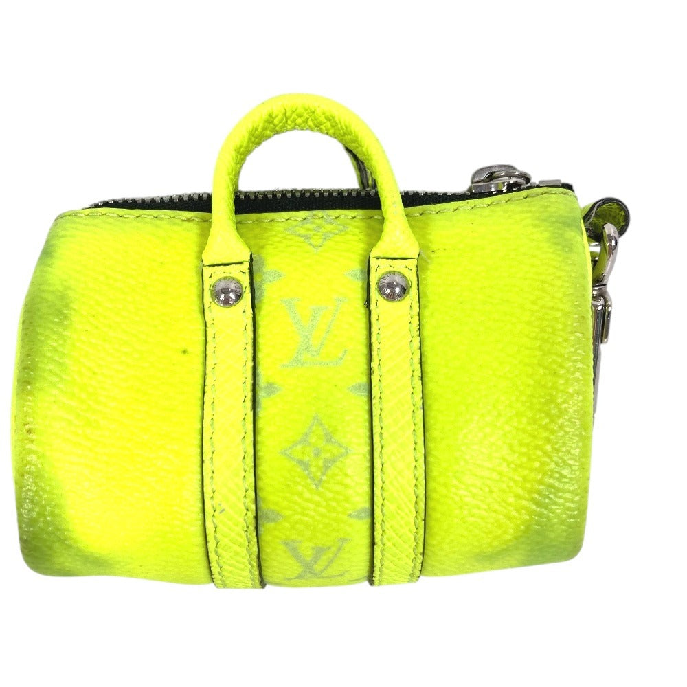 LOUIS VUITTON M01048 Taigarama Portocle Mini Keepall Bag Charm Bag Type Boston Keychain Taiga Leather Unisex Yellow