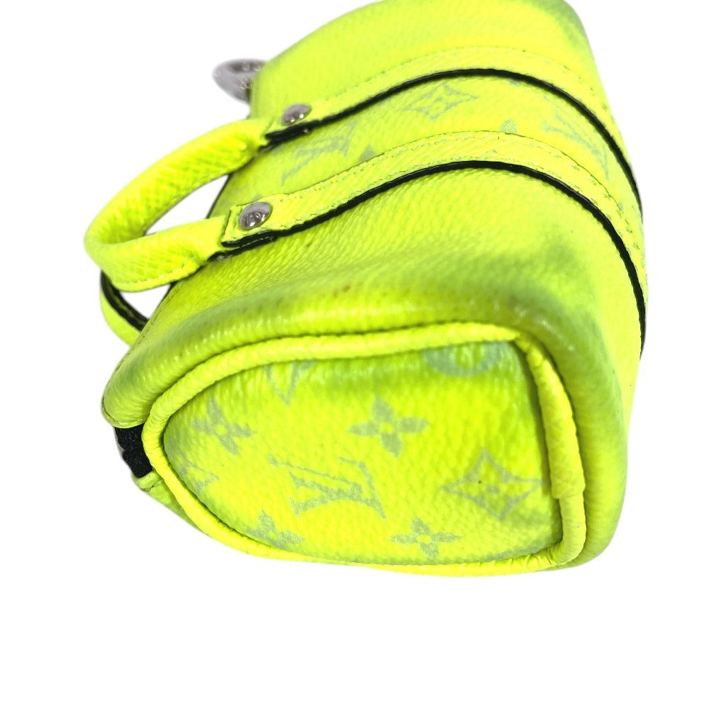 LOUIS VUITTON M01048 Taigarama Portocle Mini Keepall Bag Charm Bag Type Boston Keychain Taiga Leather Unisex Yellow
