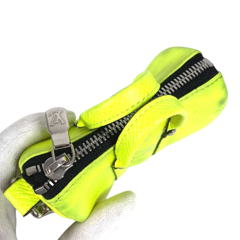 LOUIS VUITTON M01048 Taigarama Portocle Mini Keepall Bag Charm Bag Type Boston Keychain Taiga Leather Unisex Yellow