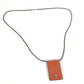 HERMES Photo Case Photo Pendant Accessory Necklace Leather Women's Pink