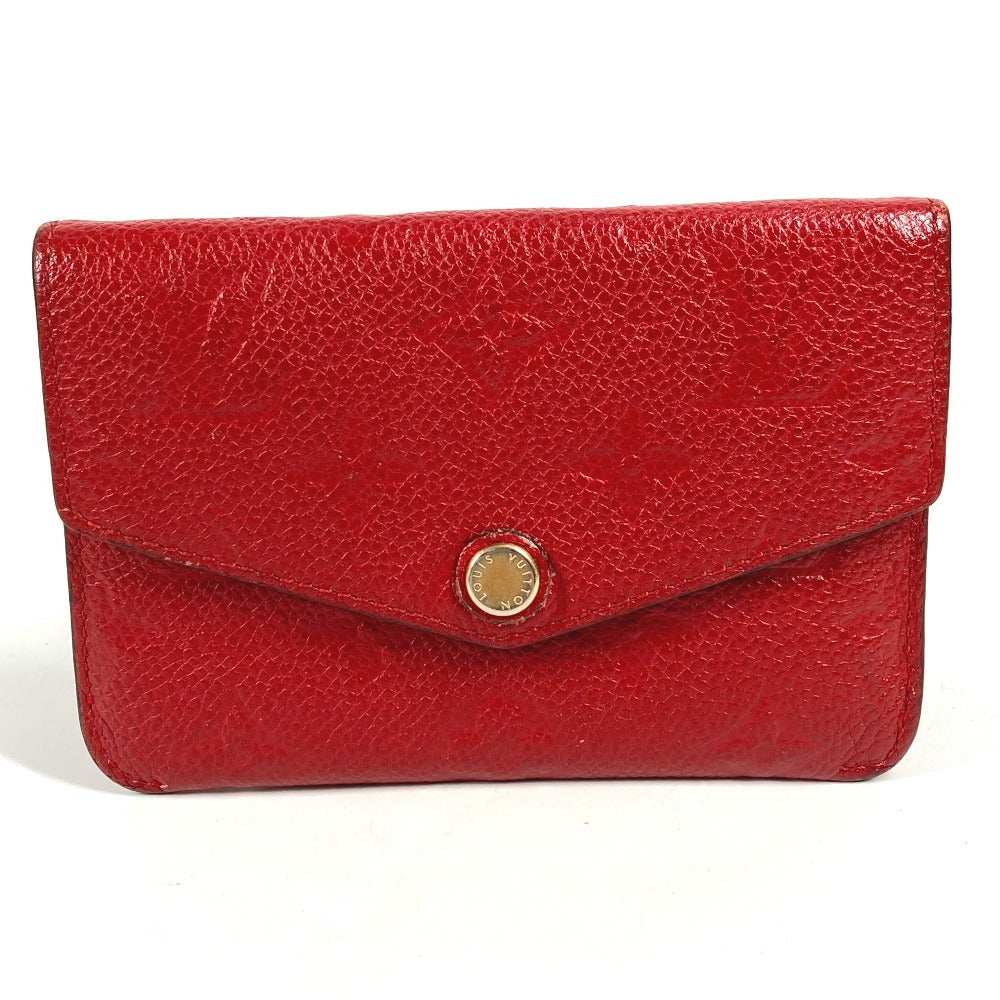 LOUIS VUITTON M60634 Monogram Emprene Pochette Cle Wallet Coin Purse Flap with Key Ring Coin Case Monogram Emprene Leather Women's Sleeves Red