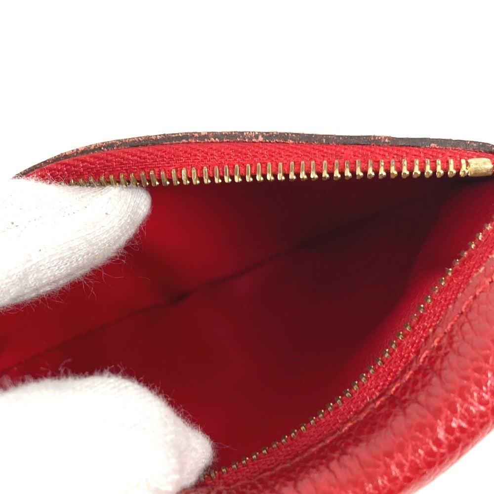 LOUIS VUITTON M60634 Monogram Emprene Pochette Cle Wallet Coin Purse Flap with Key Ring Coin Case Monogram Emprene Leather Women's Sleeves Red