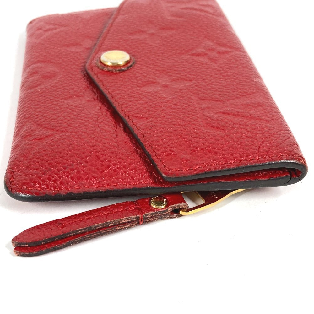 LOUIS VUITTON M60634 Monogram Emprene Pochette Cle Wallet Coin Purse Flap with Key Ring Coin Case Monogram Emprene Leather Women's Sleeves Red