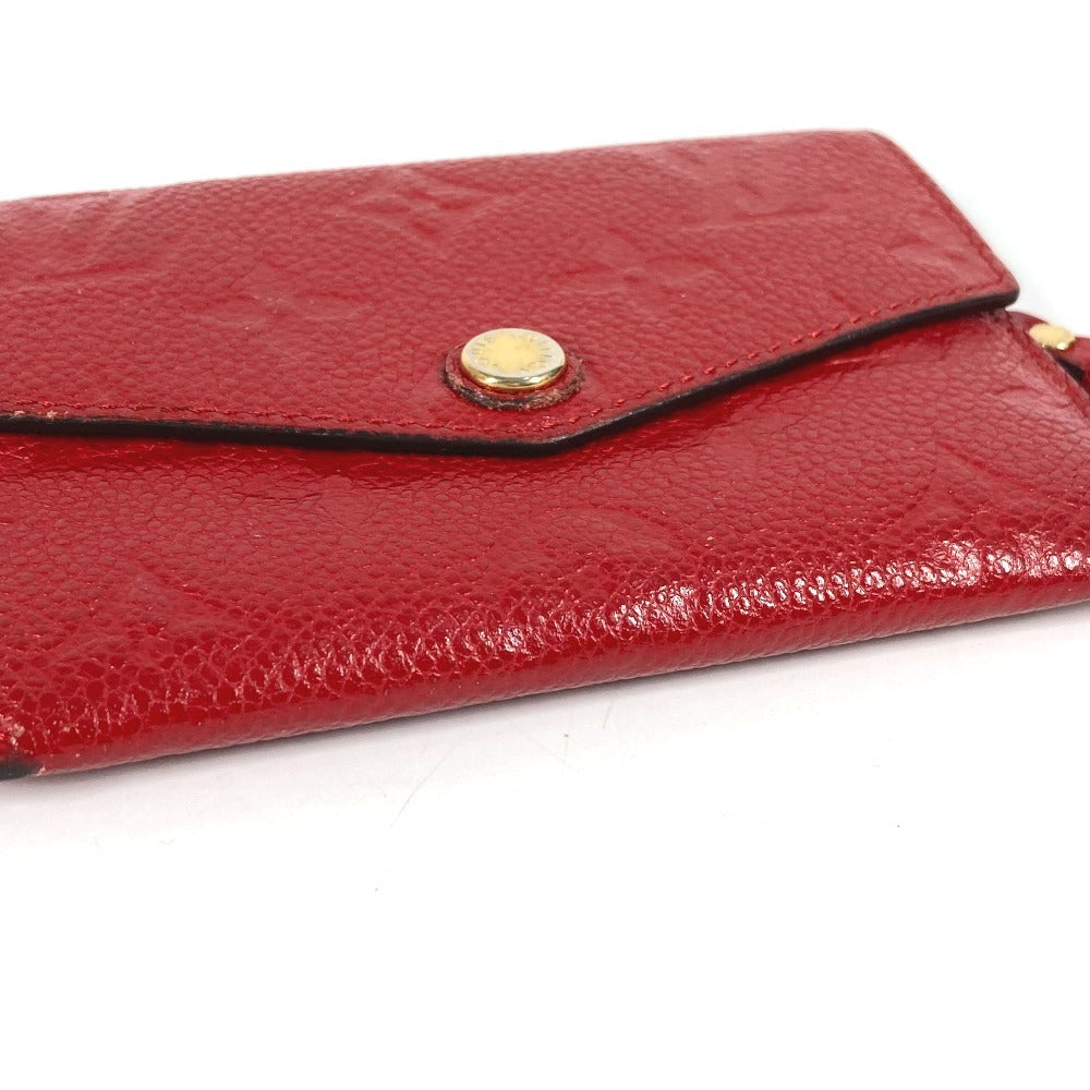 LOUIS VUITTON M60634 Monogram Emprene Pochette Cle Wallet Coin Purse Flap with Key Ring Coin Case Monogram Emprene Leather Women's Sleeves Red