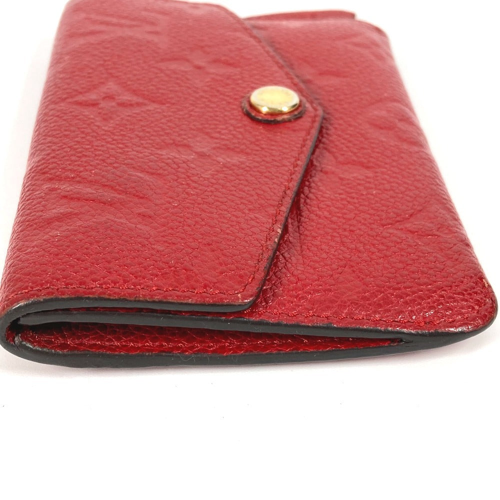 LOUIS VUITTON M60634 Monogram Emprene Pochette Cle Wallet Coin Purse Flap with Key Ring Coin Case Monogram Emprene Leather Women's Sleeves Red