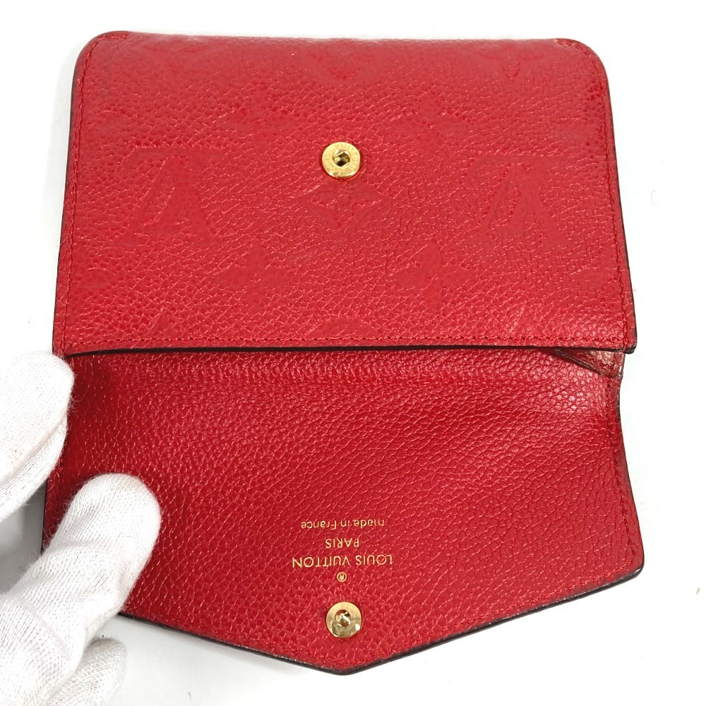 LOUIS VUITTON M60634 Monogram Emprene Pochette Cle Wallet Coin Purse Flap with Key Ring Coin Case Monogram Emprene Leather Women's Sleeves Red