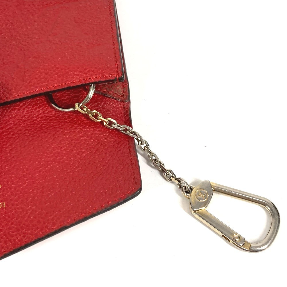 LOUIS VUITTON M60634 Monogram Emprene Pochette Cle Wallet Coin Purse Flap with Key Ring Coin Case Monogram Emprene Leather Women's Sleeves Red