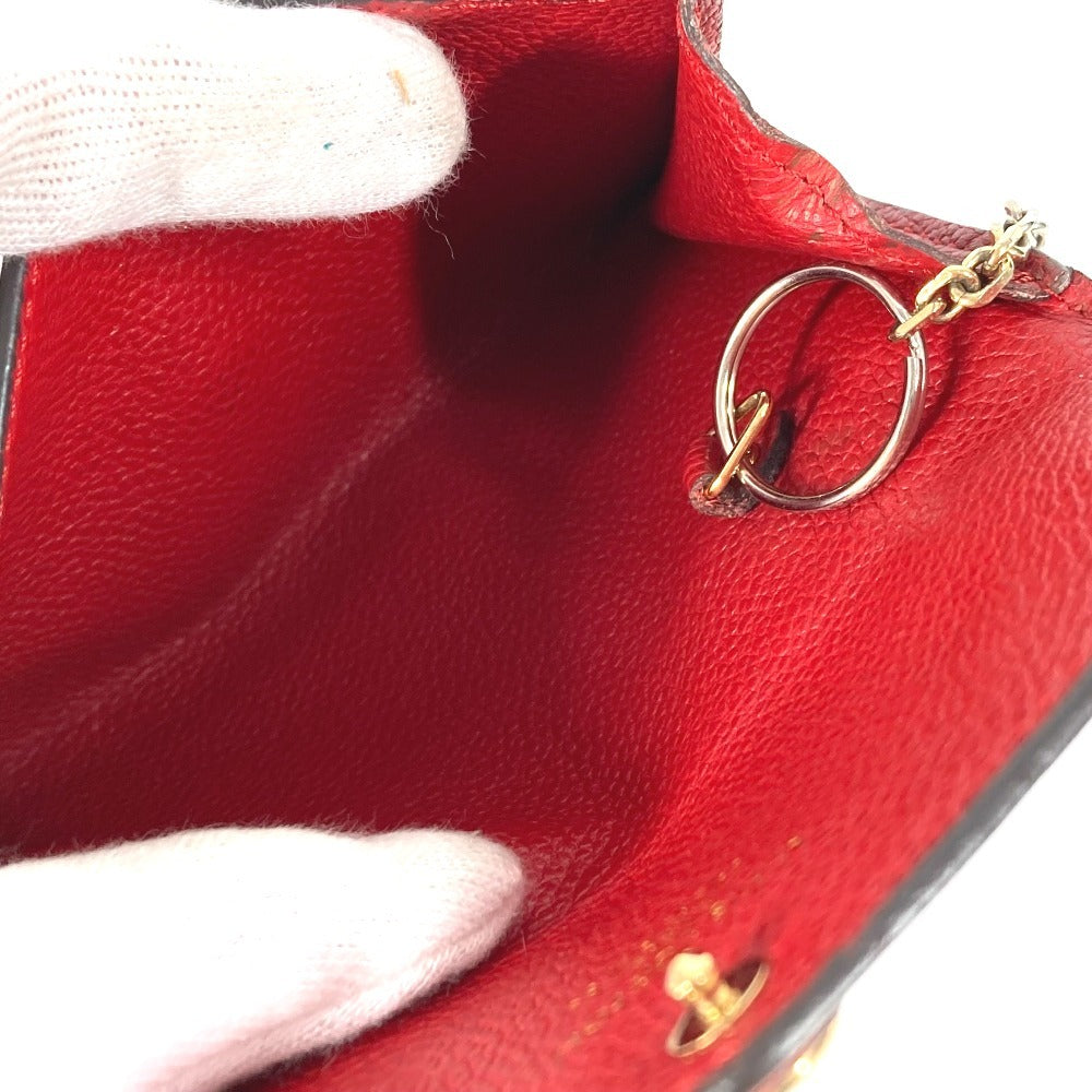 LOUIS VUITTON M60634 Monogram Emprene Pochette Cle Wallet Coin Purse Flap with Key Ring Coin Case Monogram Emprene Leather Women's Sleeves Red