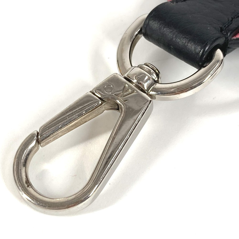 LOUIS VUITTON モノグラムフラワー スタッズ ロゴ ショルダーストラップ レザー レディース ブラック