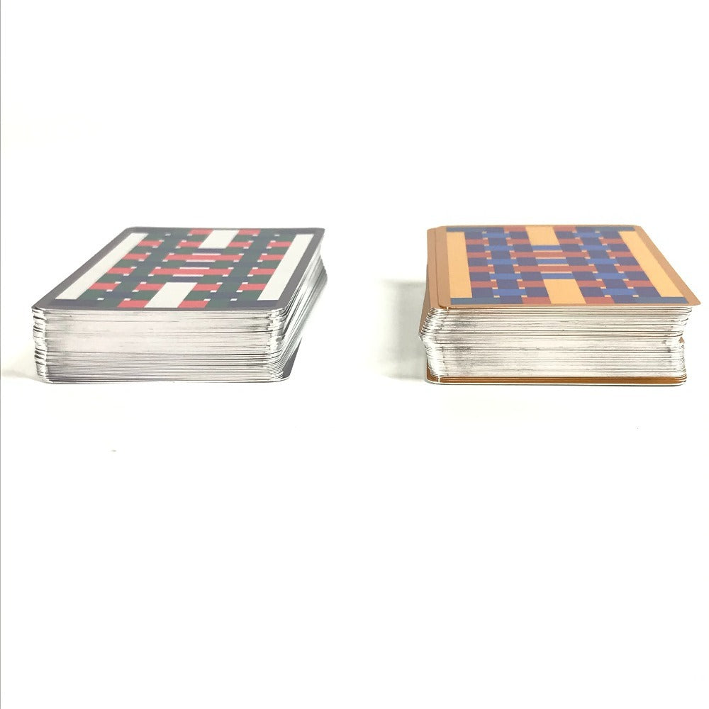 HERMES H401148M Interior Box Card Game Facet Poker H Tissage Card Game Poker Miscellaneous goods lacquer / Wood Blue Grand Phone blue Used
