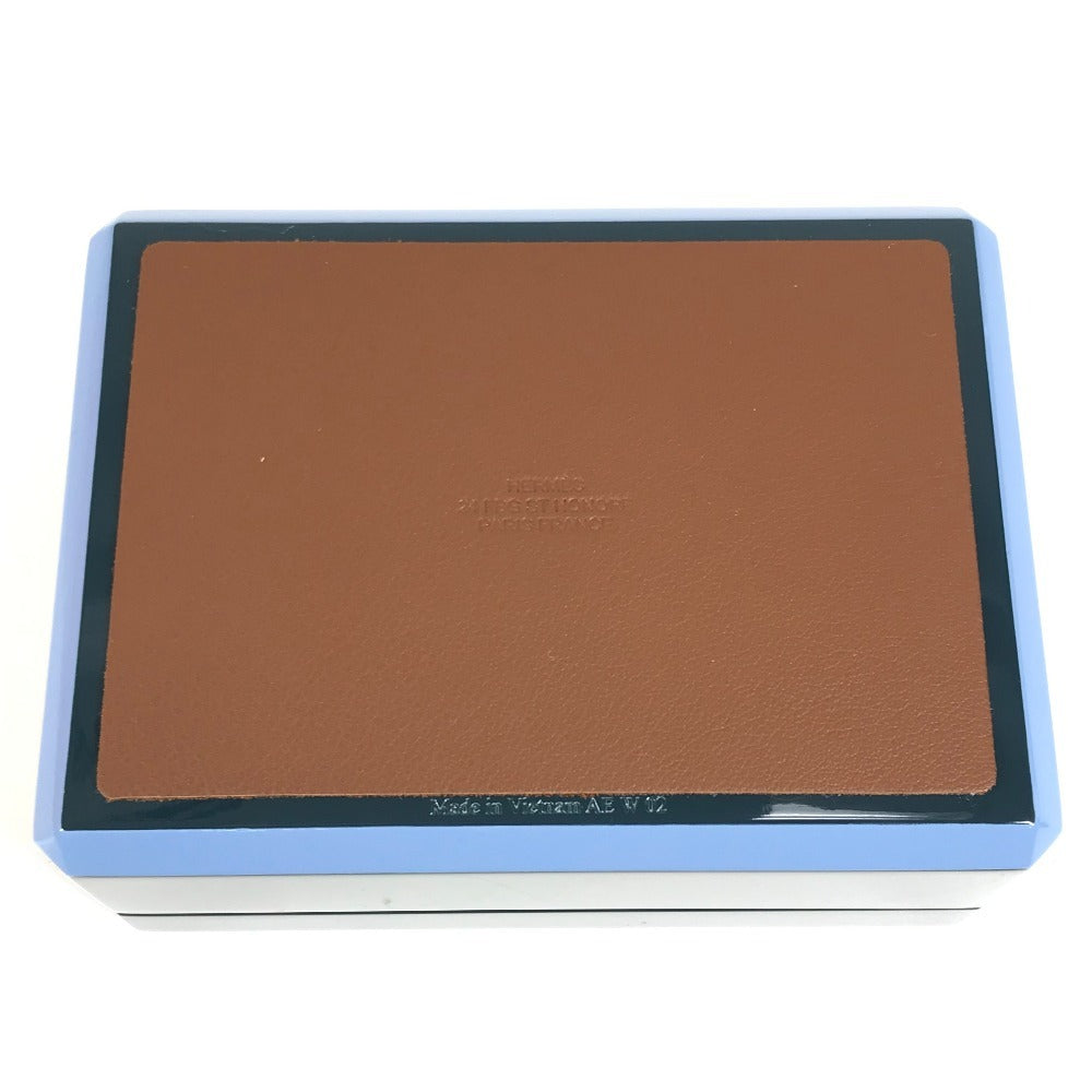 HERMES H401148M Interior Box Card Game Facet Poker H Tissage Card Game Poker Miscellaneous goods lacquer / Wood Blue Grand Phone blue Used