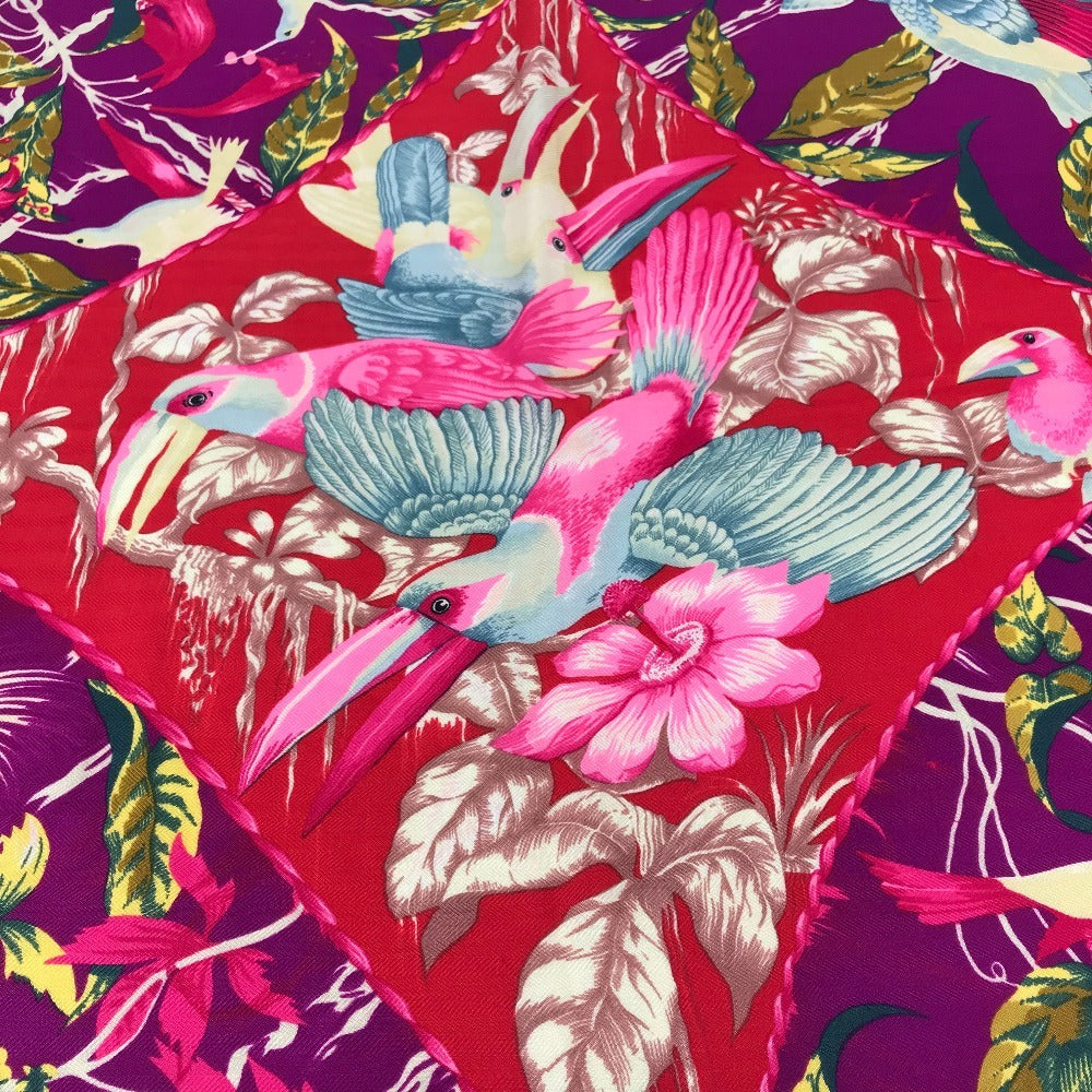 HERMES TROPIQUES トロピック カレジェアン 140 カレジェアン140 ショール ストール 大判 スカーフ カシミヤ レディース ブルー