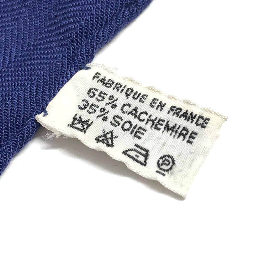 HERMES TROPIQUES トロピック カレジェアン 140 カレジェアン140 ショール ストール 大判 スカーフ カシミヤ レディース ブルー