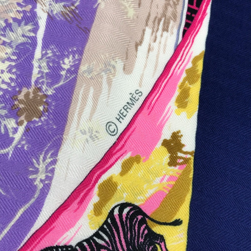 HERMES TROPIQUES トロピック カレジェアン 140 カレジェアン140 ショール ストール 大判 スカーフ カシミヤ レディース ブルー