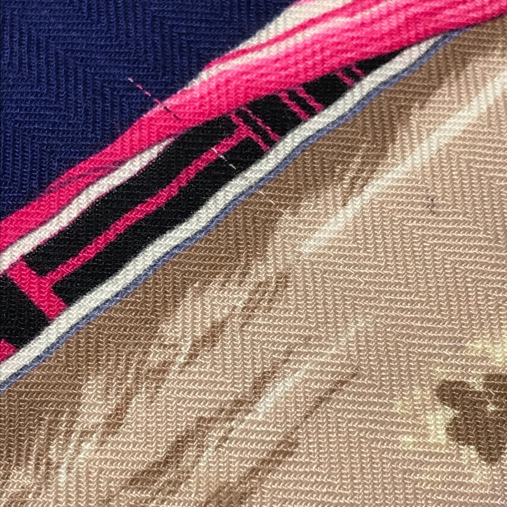 HERMES TROPIQUES トロピック カレジェアン 140 カレジェアン140 ショール ストール 大判 スカーフ カシミヤ レディース ブルー