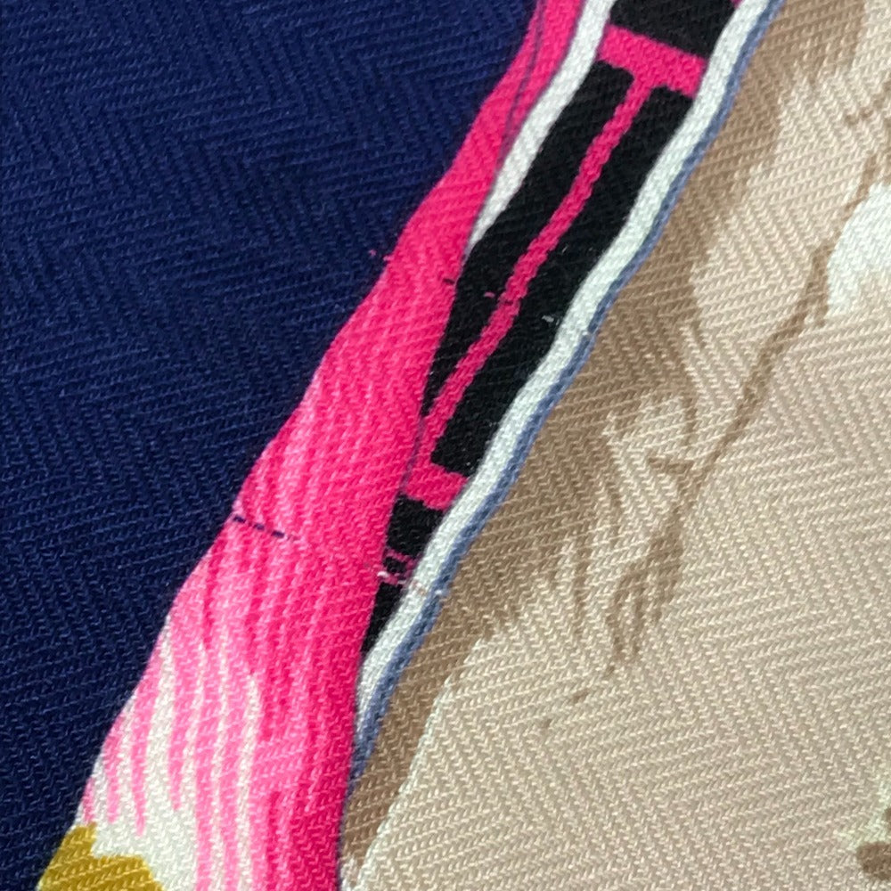 HERMES TROPIQUES トロピック カレジェアン 140 カレジェアン140 ショール ストール 大判 スカーフ カシミヤ レディース ブルー