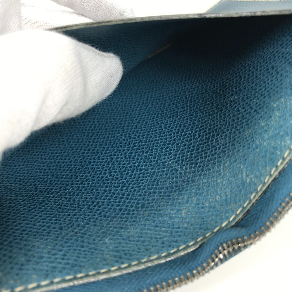 HERMES クラッチバッグ シップポーチ カバン メイクポーチ 化粧ポーチ フラット ポーチ エプソン ユニセックス ブルー