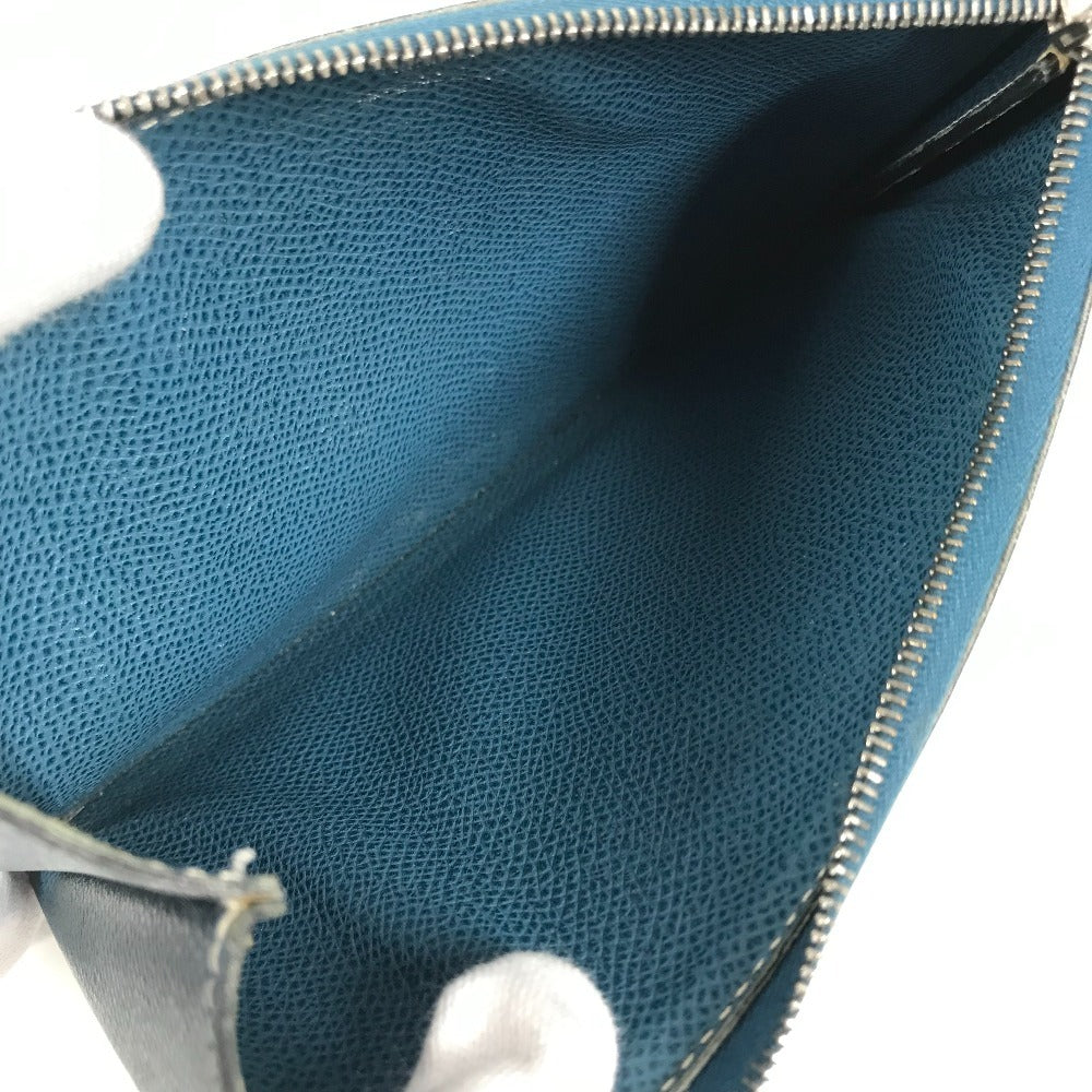 HERMES クラッチバッグ シップポーチ カバン メイクポーチ 化粧ポーチ フラット ポーチ エプソン ユニセックス ブルー