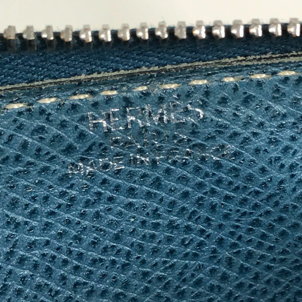 HERMES クラッチバッグ シップポーチ カバン メイクポーチ 化粧ポーチ フラット ポーチ エプソン ユニセックス ブルー