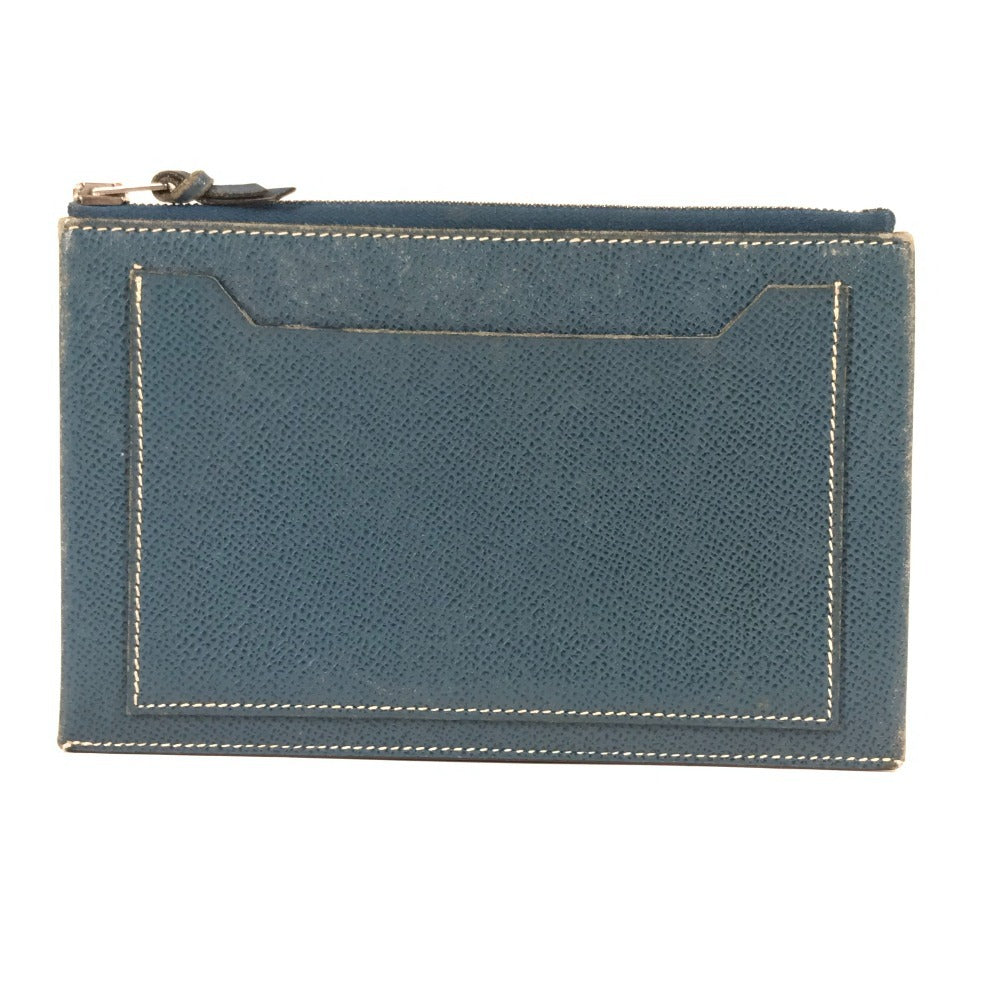 HERMES クラッチバッグ シップポーチ カバン メイクポーチ 化粧ポーチ フラット ポーチ エプソン ユニセックス ブルー