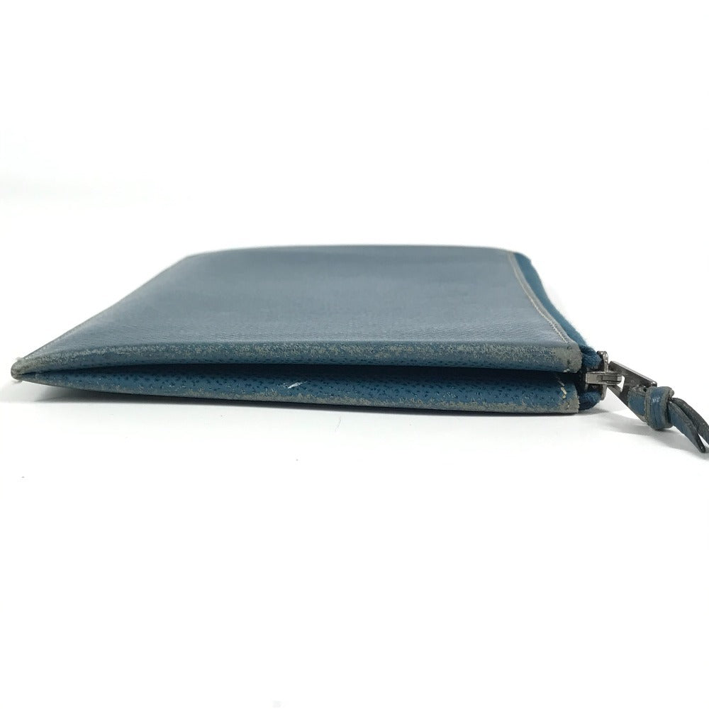 HERMES クラッチバッグ シップポーチ カバン メイクポーチ 化粧ポーチ フラット ポーチ エプソン ユニセックス ブルー