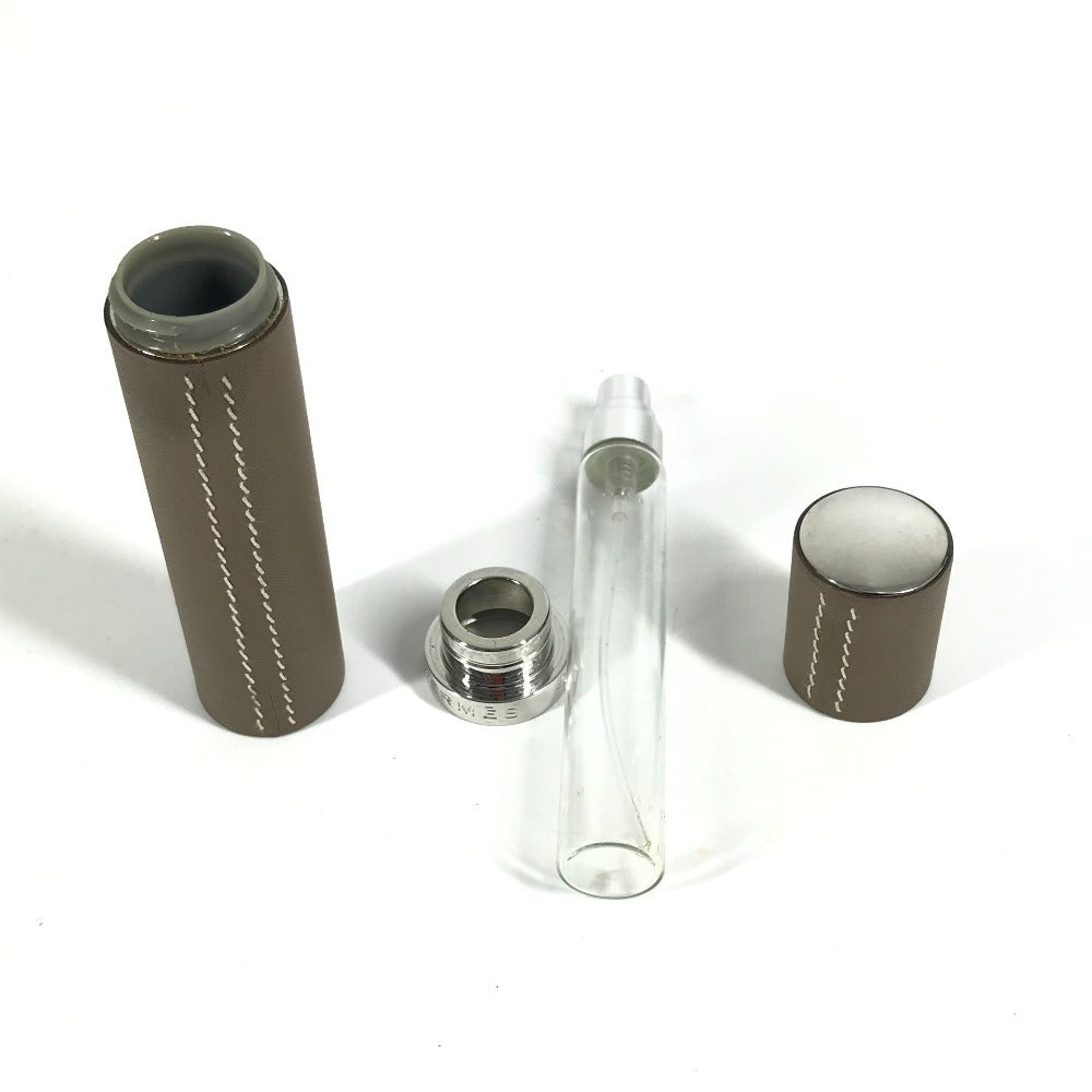 HERMES パフュームケース レフィラブル アトマイザー 香水ケース 香水入れ 小物入れ レザー ユニセックス エトゥープ グレー