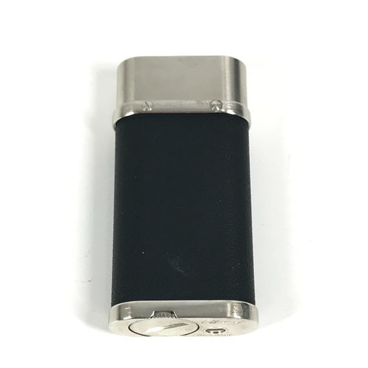 CARTIER logo Smoking tool Lighter Leather Black/Silver Used