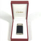 CARTIER logo Smoking tool Lighter Leather Black/Silver Used