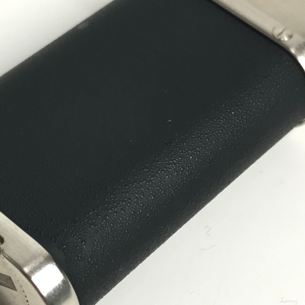 CARTIER logo Smoking tool Lighter Leather Black/Silver Used