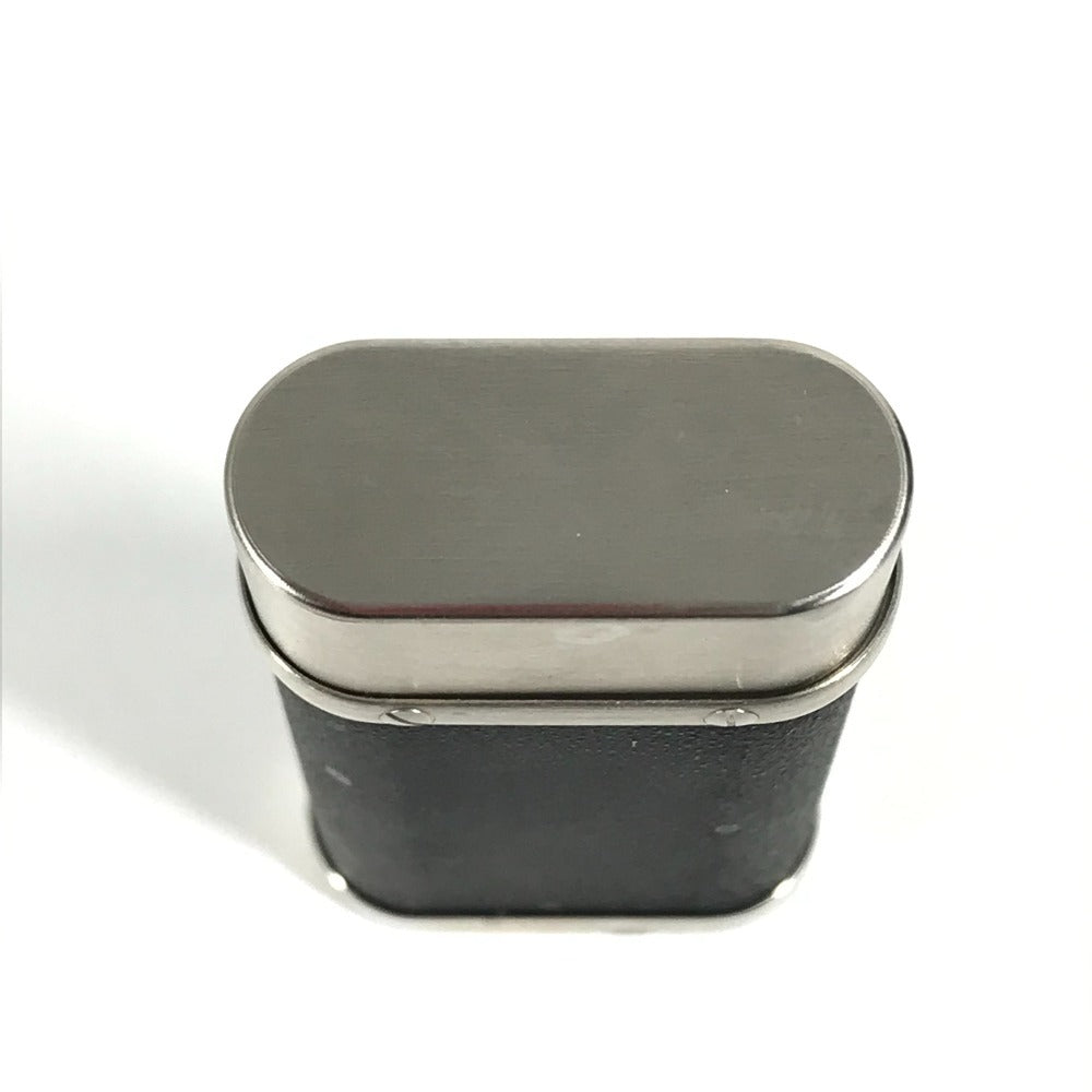CARTIER logo Smoking tool Lighter Leather Black/Silver Used
