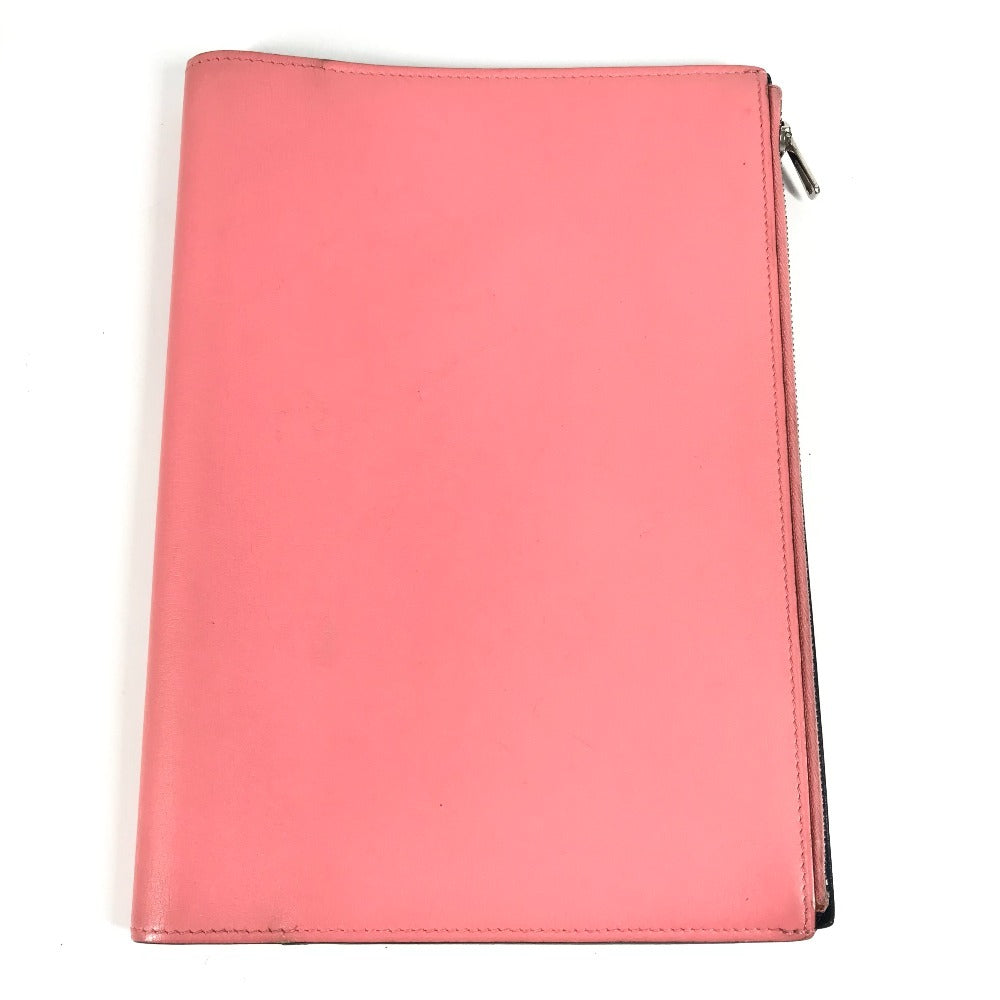 HERMES ステーショナリー バイカラー ノートパッド 《EAジップ》 A5 メモカバー ケース 手帳カバー ブックカバー ノートカバー レザー ユニセックス ローズアザレ ピンク