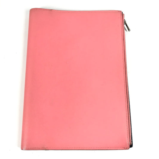 HERMES ステーショナリー バイカラー ノートパッド 《EAジップ》 A5 メモカバー ケース 手帳カバー ブックカバー ノートカバー レザー ユニセックス ローズアザレ ピンク