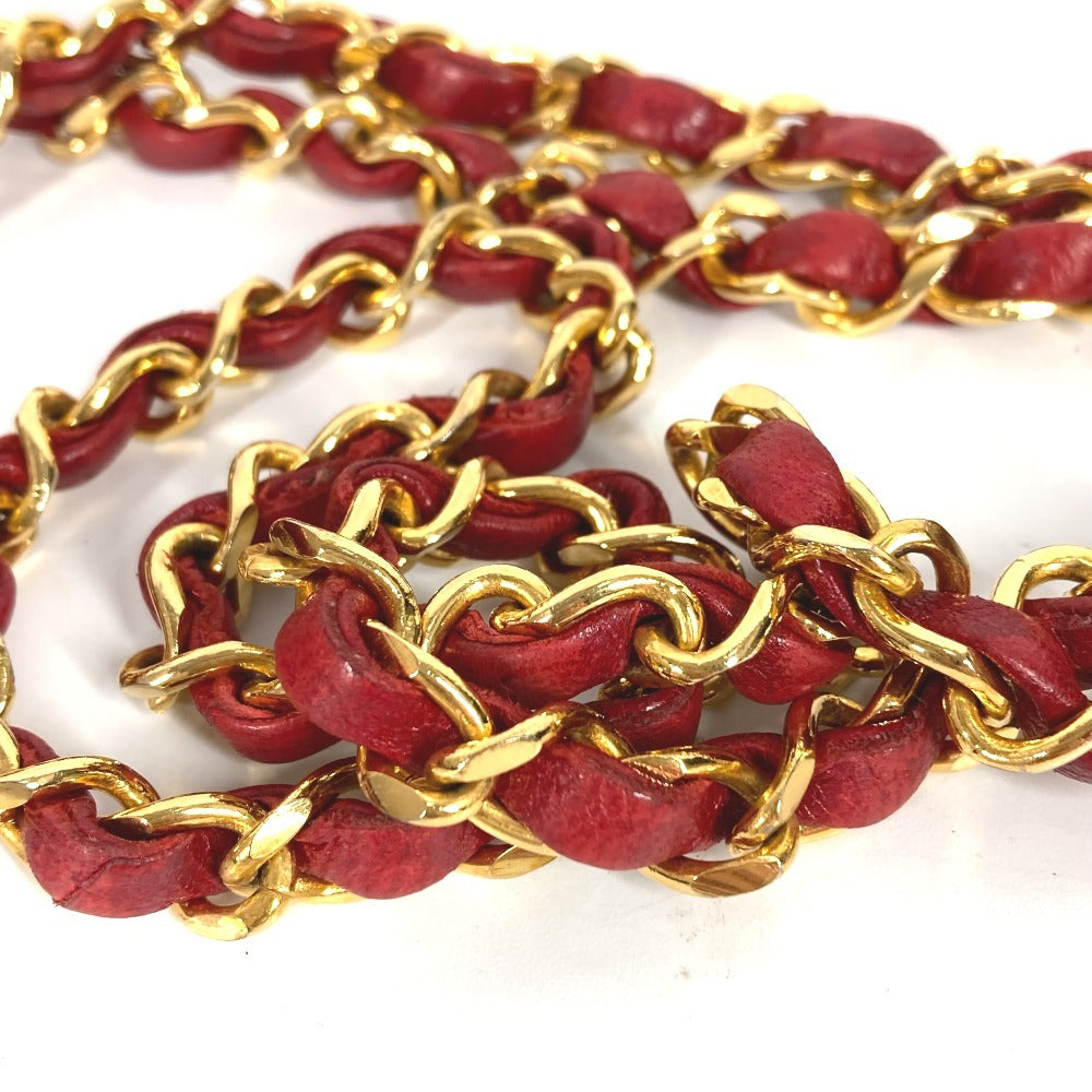 CHANEL ヴィンテージ マトラッセ キルティング CC ココマーク チェーン デカココ チェーンバッグ 斜め掛け カバン ポシェット ショルダーバッグ レザー レディース レッド