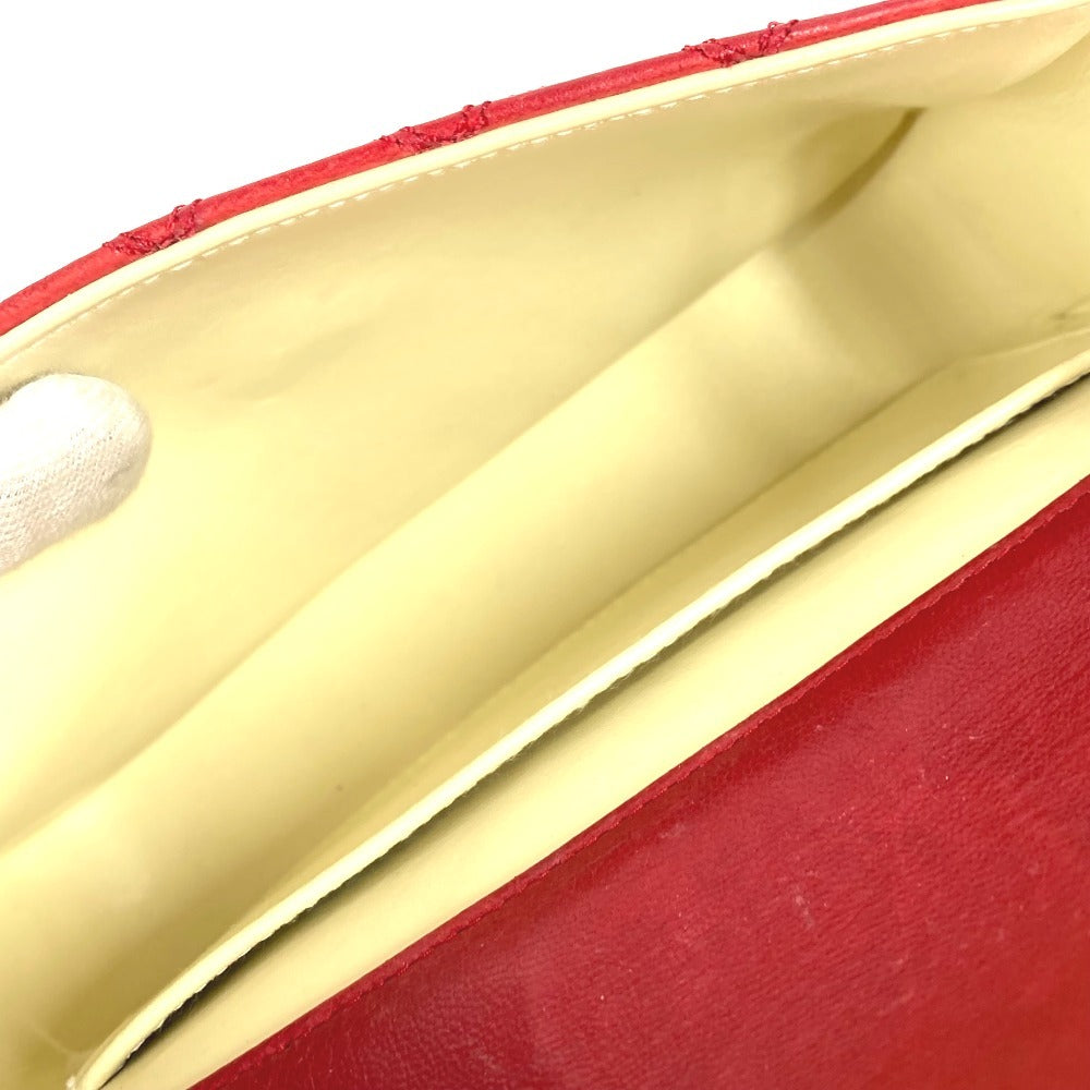 CHANEL ヴィンテージ マトラッセ キルティング CC ココマーク チェーン デカココ チェーンバッグ 斜め掛け カバン ポシェット ショルダーバッグ レザー レディース レッド