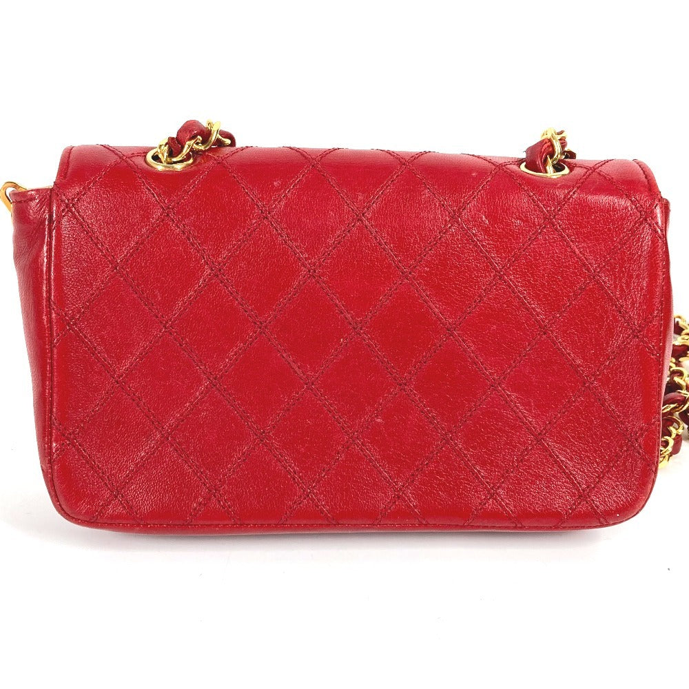 CHANEL ヴィンテージ マトラッセ キルティング CC ココマーク チェーン デカココ チェーンバッグ 斜め掛け カバン ポシェット ショルダーバッグ レザー レディース レッド