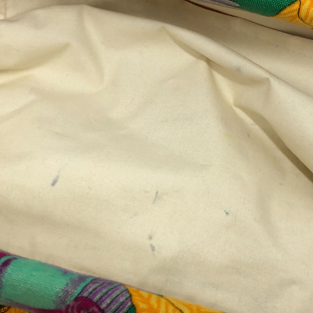 HERMES ヴィンテージ 鳥柄 カバン トートバッグ 肩掛け ショルダーバッグ コットン レディース グリーン